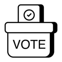 Conceptual linear design icon of ballot box vector