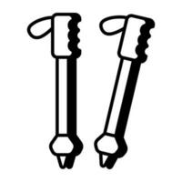 A unique design icon of ski poles vector