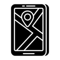 Editable design icon of mobile location vector