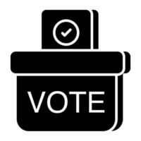 Conceptual solid design icon of ballot box vector