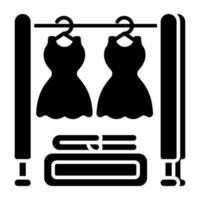 Editable design icon of hanging clothes vector