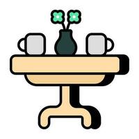 Editable design icon of coffee table vector