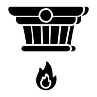 A vector design icon of fire detector