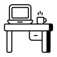 Premium download icon of computer table vector