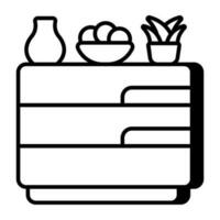 An icon design of bedside table vector