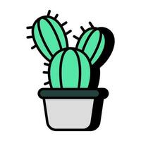 A colored design icon of prickly pear vector