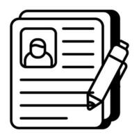 un creativo diseño icono de CV escritura vector