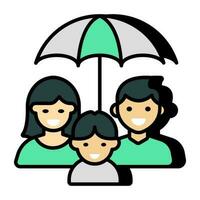 An icon design of family insurance vector