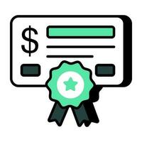 A unique design icon of financial certificate vector