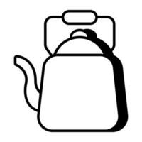 An editable design icon of tea kettle vector