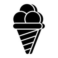 Ice cream cone icon, editable vector