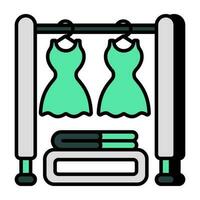 Editable design icon of hanging clothes vector