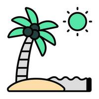 Trendy design icon of palm tree vector