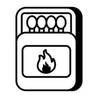 An icon design of matchbox vector