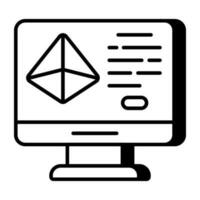 A unique design icon of online model vector