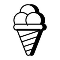 Ice cream cone icon, editable vector