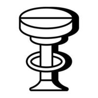 Editable design icon of round table vector