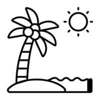 Trendy design icon of palm tree vector