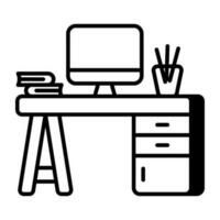 Premium download icon of computer table vector