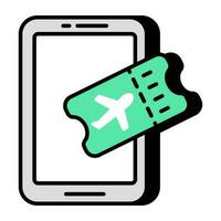 A unique design icon of mobile air ticket vector