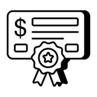 A unique design icon of financial certificate vector