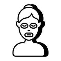 Conceptual flat design icon of face sheet mask vector