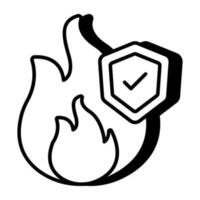 Conceptual linear design icon of fire insurance vector