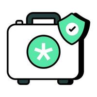 A colored design icon of medkit insurance vector