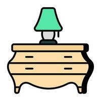 An icon design of bedside table vector