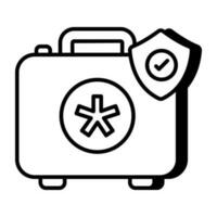 A colored design icon of medkit insurance vector