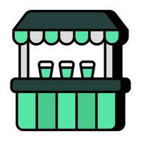 Conceptual flat design icon of street cart vector