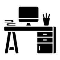 Premium download icon of computer table vector