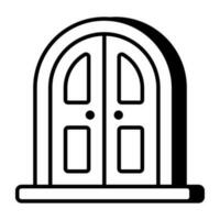 conceptual lineal diseño icono de puerta vector