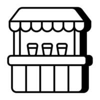 Conceptual linear design icon of street cart vector