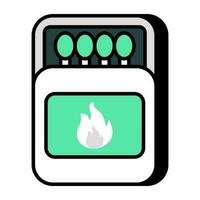 An icon design of matchbox vector