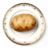 Juicy delicious potato lies on beautiful plate, Ai generated photo