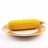 Juicy delicious corn lies on beautiful plate, Ai generated photo