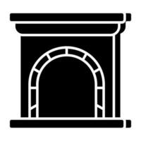 A linear design icon of fireplace vector