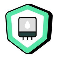 Geyser security icon, flat design vector
