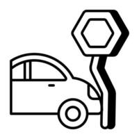 prima descargar icono de coche golpear vector