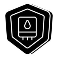 Geyser security icon, solid  design vector