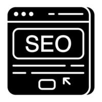 Conceptual solid design icon of seo website vector