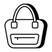 An icon design of handbag having editable quality vector