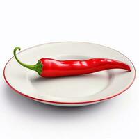 Juicy delicious chili lies on beautiful plate, Ai generated photo