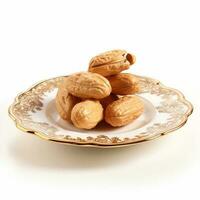 delicious nut peanut lies on beautiful plate, Ai generated photo