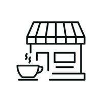 Cup by Shop Isolated Line Icon. Perfect for web sites, apps, UI, internet, shops, stores. Simple image drawn with black thin line vector