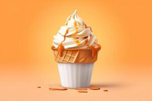 Delicious beautiful ice cream on bright background, Ai generated photo