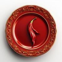 Juicy delicious chili lies on beautiful plate, Ai generated photo