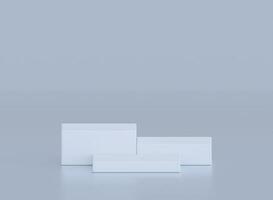 3d rendered illustration of an empty white box.white minimalist podium 3d photo