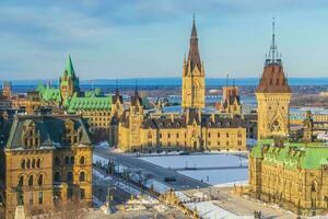 céntrico Ottawa ciudad horizonte, paisaje urbano de Canadá foto